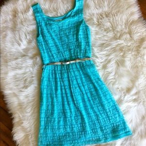 Turquoise lace dress